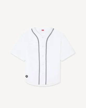 «Boke Flower 2.0» baseballskjorte med korte ermer i bomullspoplin