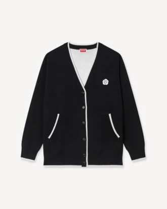 «Boke Flower 2.0» brodert cardigan i bomull og ull