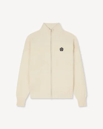 «Boke Flower 2.0» brodert cardigan i bomull og ull