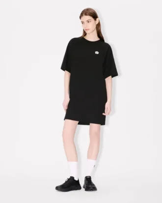 «Boke Flower 2.0» brodert oversized T-skjortekjole i bomull