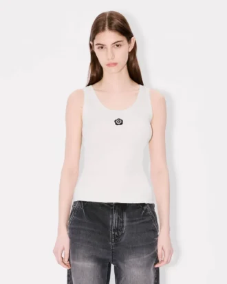 «Boke Flower 2.0» brodert tank-top i blandet viskose
