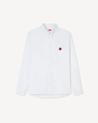 «Boke Flower»-brodert casualskjorte i bomulls-oxford