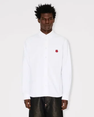 «Boke Flower»-brodert casualskjorte i bomulls-oxford