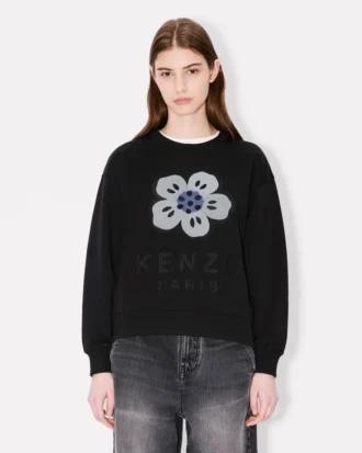 «Boke Flower»-brodert sweatshirt i bomull