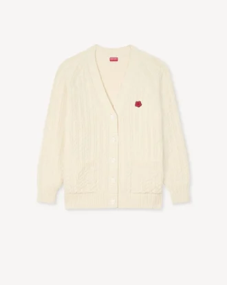 «Boke Flower» løs strikket cardigan i bomull og ull