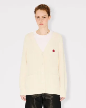 «Boke Flower» løs strikket cardigan i bomull og ull