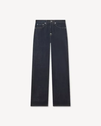Jeans med vid passform og oppbrett i japansk denim