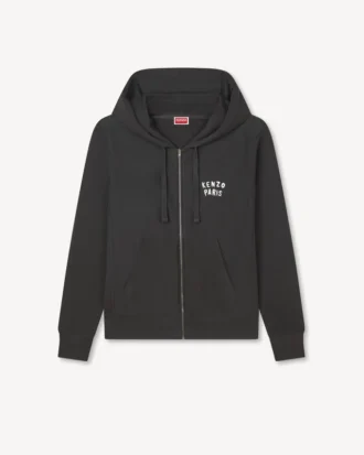 «Kenzo Boke Heart» brodert hettegenser med glidelås i bomull