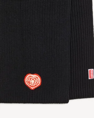 «Kenzo Boke Heart»-brodert skjerf i ull og bomull