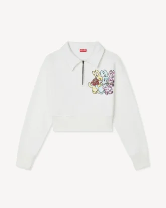 «Kenzo Cartoon» brodert kort polo-genser i bomull