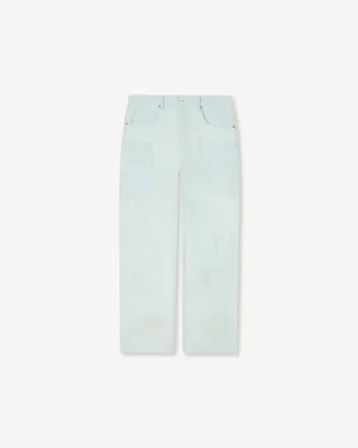 «Kenzo Cartoon»-broderte Cargo Monkey Fit-jeans i Stone Bleach Chambray