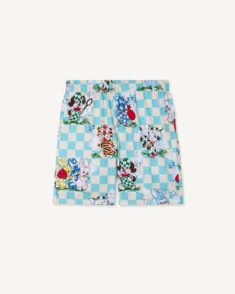 «Kenzo Cartoon» elastiske shorts i bomullsseersucker