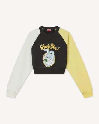 «Kenzo Cartoon» kort sweatshirt i bomull