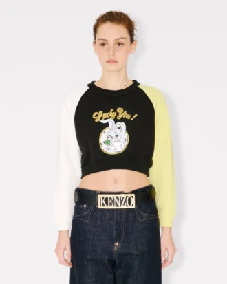 «Kenzo Cartoon» kort sweatshirt i bomull