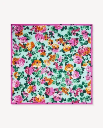 «Kenzo Floral» liten firkantet silketørkle