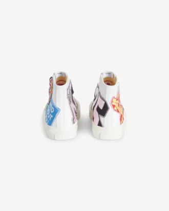 Kenzo Hoshi’ høye Sneakers i bomullskanvas
