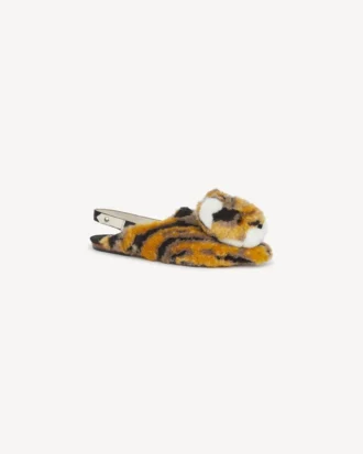 «Kenzo-Kali» Tiger-mules i imitert pels