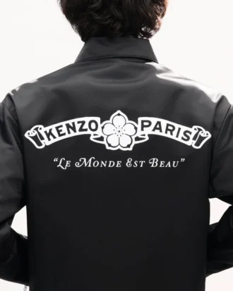 «Kenzo Paris Emblem» Coach-jakke med glidelås i belagt nylon