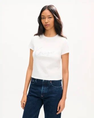 kenzo signature t skjorte i bomull med broderi 2 11 330x413 - &laquo;Kenzo Signature&raquo;-T-skjorte i bomull med broderi