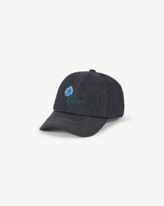 «Kenzo Tulip»-brodert cap i denimlignende twill