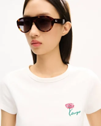 Kenzo Tulip’ brodert T-skjorte i bomull