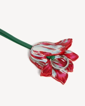 «Kenzo Tulip» nøkkelring i skinn
