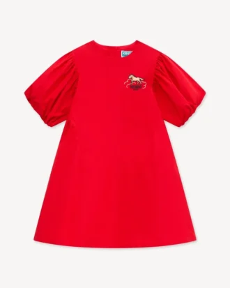 «Lunar New Year»-brodert kjole i poplin