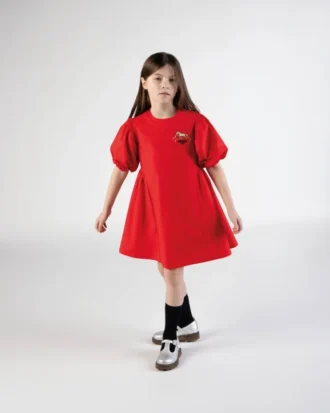 «Lunar New Year»-brodert kjole i poplin