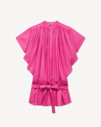 Oversized plissert kjole i silkefloss