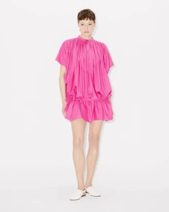 Oversized plissert kjole i silkefloss