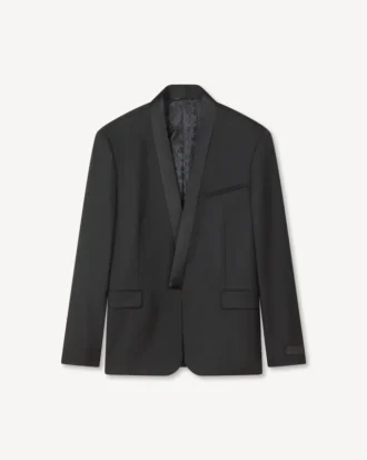 Skreddersydd kimono-blazer med enkel knappestolpe i jomfruull