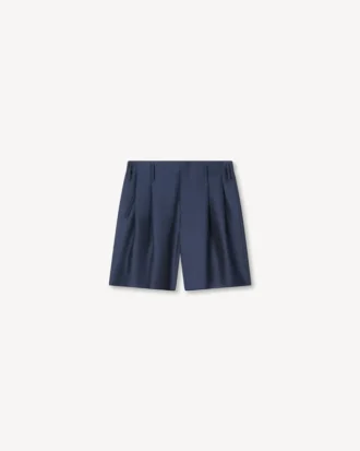 Skreddersydd shorts i jomfruull og silke