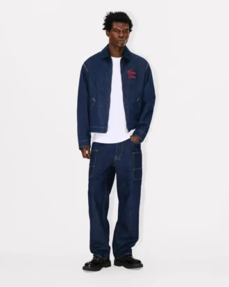 Vattert arbeidsjakke i japansk denim
